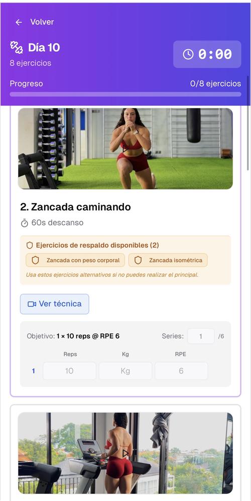 Captura de NexFit, la app del Método SK — plan de entrenamiento personalizado