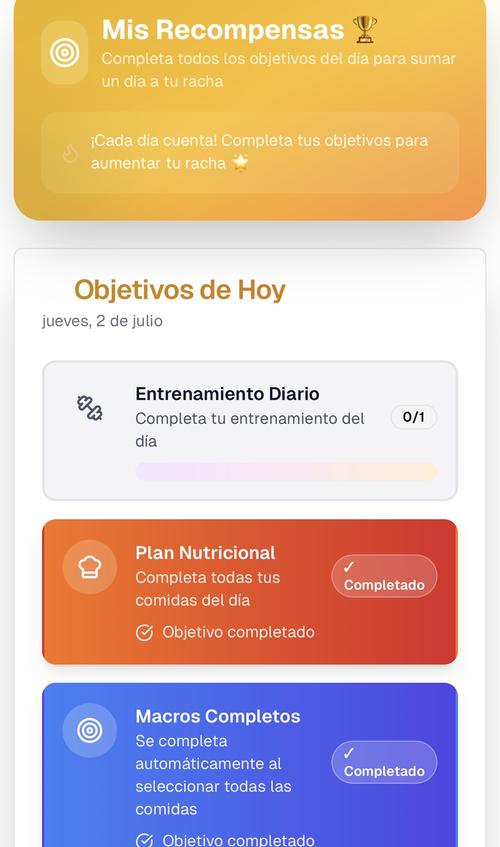 Captura de NexFit, la app del Método SK — sistema de recompensas diarias